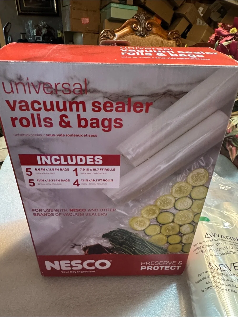 Enesco White Vacuum Sealer Rolls & Bags Pack